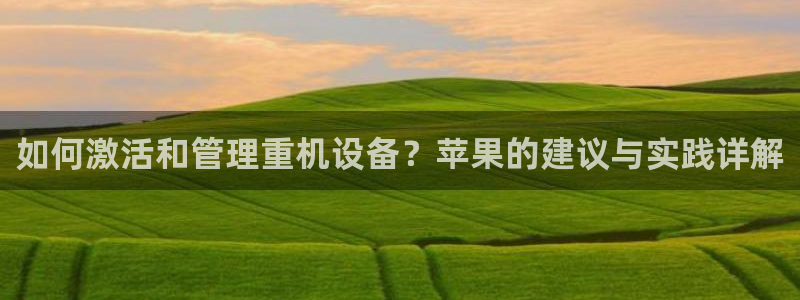 天宏娱乐王叔：如何激活和管理重机设备？苹果的建议与实践详解