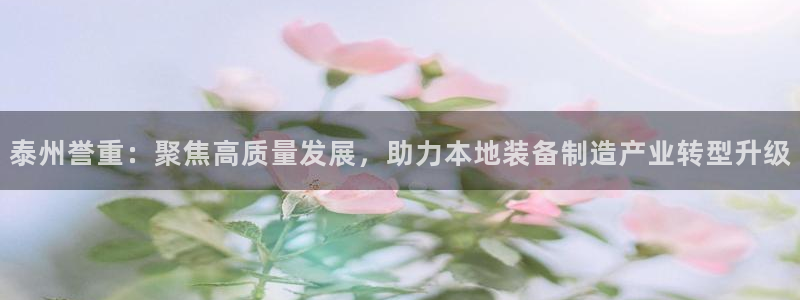 天宏娱乐总店电话号码：泰州誉重：聚焦高质量发展，助力本地装备